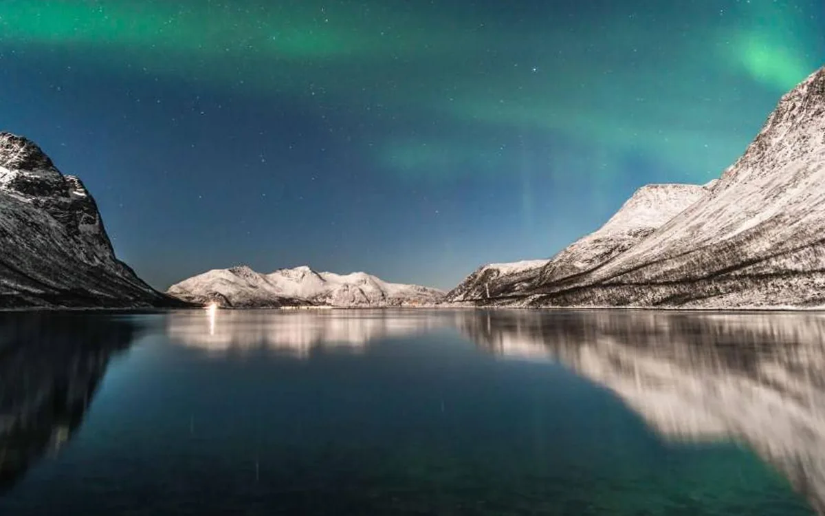 The islands and white beaches around Sommaroy west of Tromso